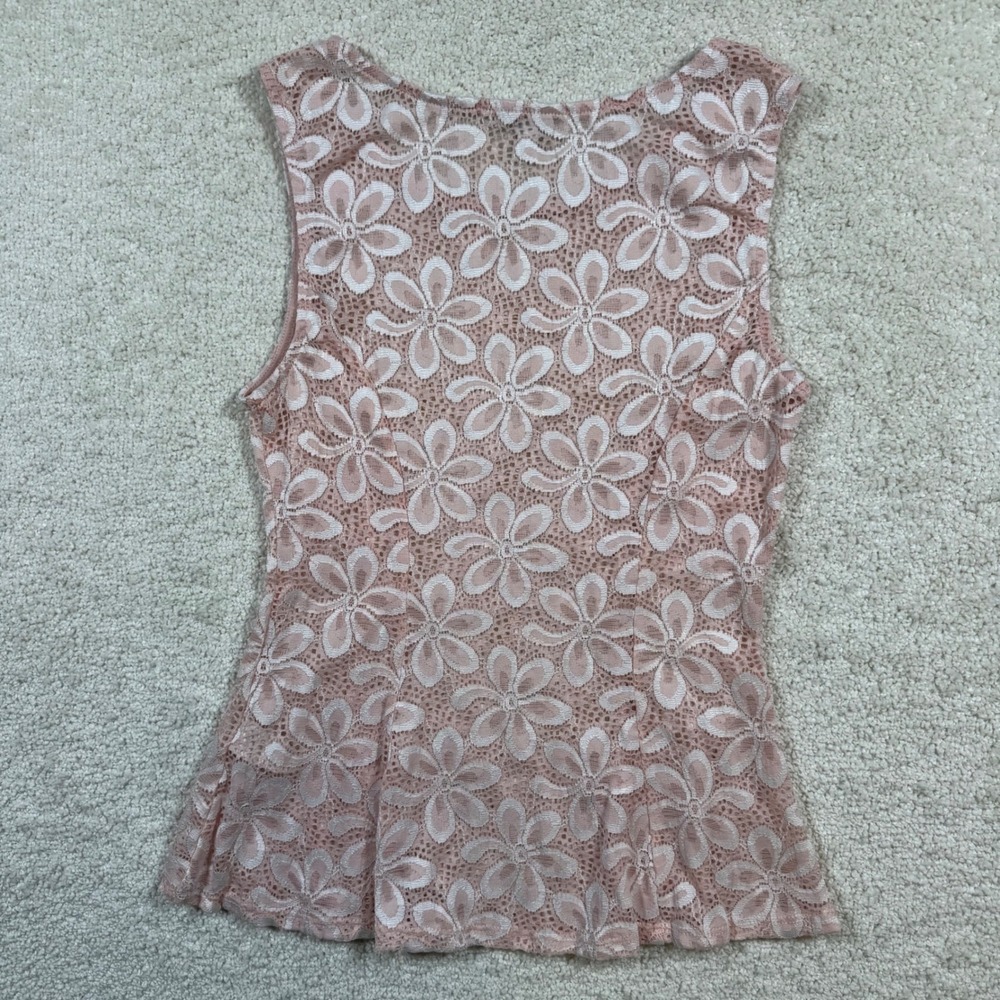 dELiA*s Peplum Top Y2K Women's Size M Pink Floral Lace Coquette Fairycore - Picture 6 of 6